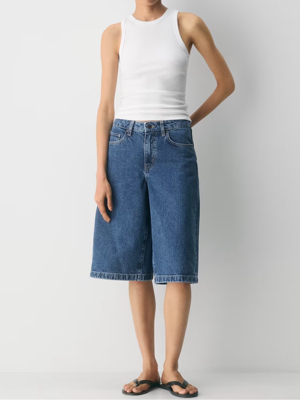 Aritzia Blue Publicity Below-Knee Denim Shorts